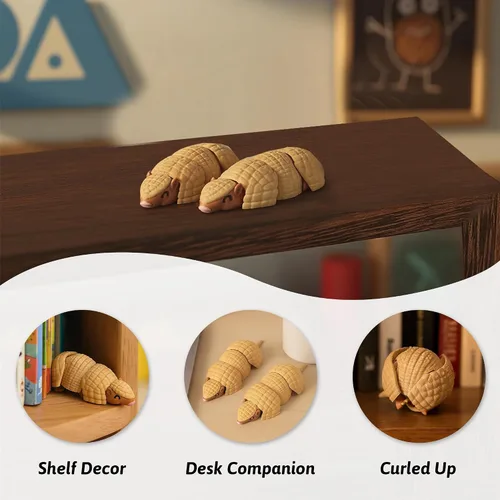 Miniatura 40 de Yipintang Criaturas Impresas en 3D Animales Flexibles - Juego de Animales Fidget de 7 Pulgadas para Decoración de Estantes (Pareja de León Adulto)