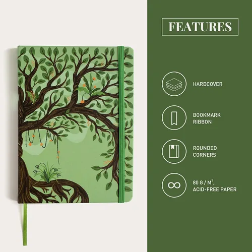 Miniatura 5 de Rileys Árbol de la Vida, 8" x 6", Diario en Blanco 240 Páginas, Papel Marfil, Cuaderno en Blanco para Hombres y Mujeres, Diario sin Líneas, Cuaderno