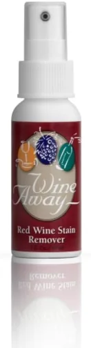 Wine Away Removedor de manchas de vino tinto, para ropa, alfombras y telas, elimina manchas frescas y secas. Tamaño apto para viajes de 2 onzas