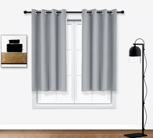Miniatura 65 de PI Cortinas opacas para dormitorio, tratamiento de ventana con aislamiento térmico de anillo superior, cortinas oscurecedoras de habitación