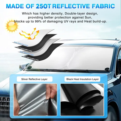 Miniatura 4 de KUST Parasol para parabrisas de ajuste personalizado para Nissan Murano, accesorios 2015-2024, protector de visera solar, plegable, bloquea