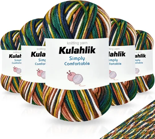 Miniatura 86 de 50g (1x50g) Hilo Acrílico para Crochet y Tejido, Hilo Degradado Colorido, 1 Rollo de Madejas, Hilo Acrílico Multicolor, Perfecto para Proyectos