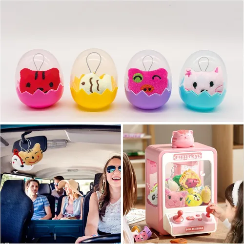 Miniatura 3 de XIPEGPA Juego de 50 juguetes de peluche de animales pequeños, llavero de juguete de peluche para recuerdos de fiesta, llavero adorno para bolsa