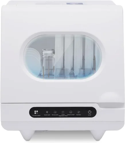 Miniatura 9 de Lavavajillas para encimera de 800 W, 110 V, portátil, 3 modos de lavado (rápido/estándar/mejorado), secado a alta temperatura en aerosol de 360°