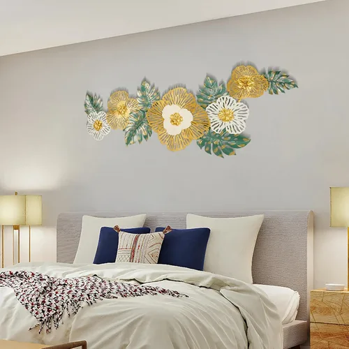 Miniatura 5 de Babyieia Decoración de pared de metal con hoja de ginkgo 3D para sala de estar, esculturas modernas de pared de metal, decoración de pared de metal