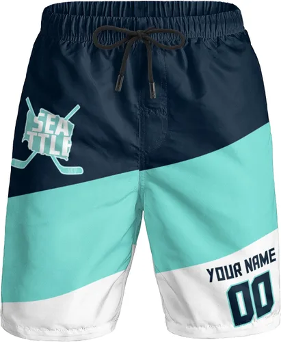 Miniatura 29 de Custom Hockey Men's Shorts Gifts for Men Casual City Youth Fans Sport Beach Shorts Add Name & Number Quick Dry