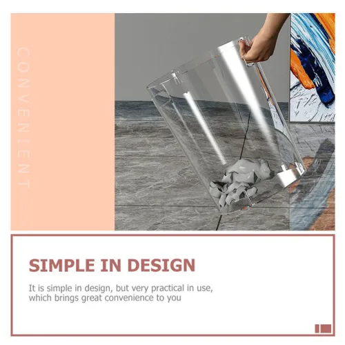 Miniatura 2 de Alipis 1 cubo de basura transparente con asa, cubo de basura de oficina, pequeño bote de basura redondo de plástico para baño, cocina, dormitorio