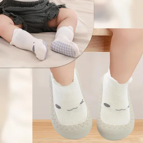 Miniatura 7 de 2 pares de zapatos antideslizantes estilo caroon para bebés, zapatos para niños y niñas, zapatos para caminar, zapatos de goma suave con pantuflas