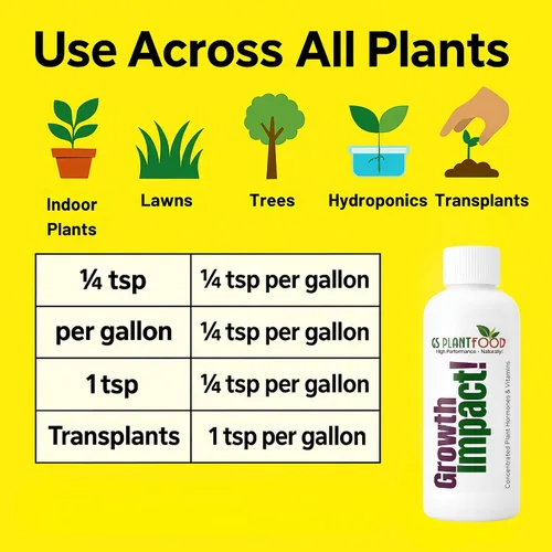 Miniatura 3 de Growth Impact - Solución vitamínica súper concentrada – GS Plant Foods Plant Liquid All Purpose Plant Nutrition Vitaminas y hormonas para todo tipo
