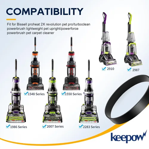 Miniatura 2 de KEEPOW Correas de repuesto compatibles con Bissell TurboClean/PowerForce PowerBrush Pet Carpet Cleaner 2987, 1986, 2910, 2190W, 2806, 28062, 28068