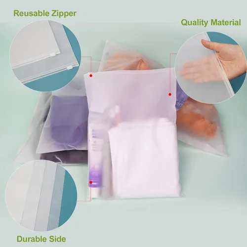 Miniatura 2 de Bolsas de embalaje esmeriladas para envío, 50 bolsas de plástico con cremallera de 8 x 10 pulgadas para ropa, traje de baño, bikini, traje de baño