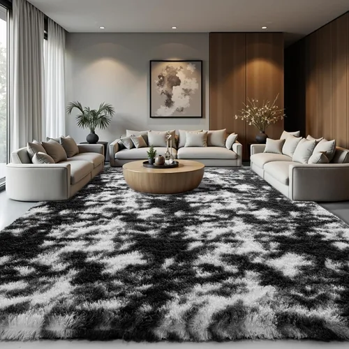 Miniatura 74 de Zentavio Alfombras de área para sala de estar, alfombras grises para dormitorio, alfombra de 4 x 6, alfombra mullida, peluda y suave, shag estética