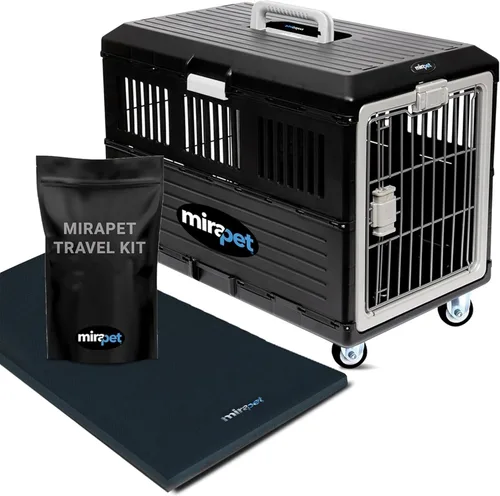 Miniatura 12 de Transportador Mirapet USA para mascotas y jaula de 53.34 cm - Diseño plegable premium para gatos y perros - Caseta portátil para mascotas pequeñas