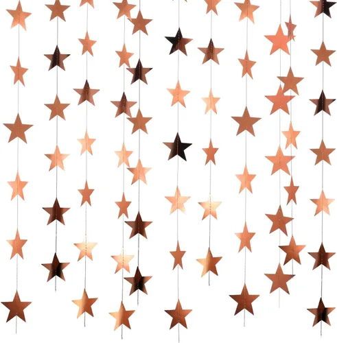 Miniatura 32 de Patelai Guirnalda de estrellas con purpurina 2026, decoración de graduación de 130 pies, pancarta colgante de estrella para fiesta, cumpleaños