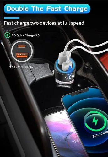 Miniatura 5 de Samsung - Cargador tipo C, kit de carga rápida, 25 W PD USB C de pared/coche súper rápido con cable de carga de 6.6 pies para Samsung Galaxy S26/S26