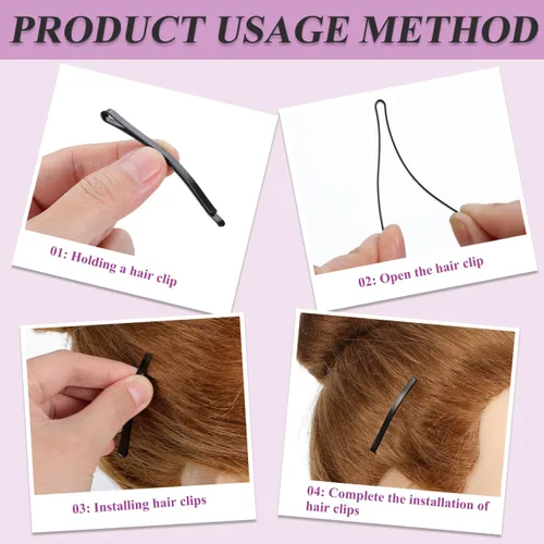 Miniatura 4 de COHEALI 50 horquillas negras para el cabello, pinzas de metal de 2.36 pulgadas a granel, horquillas antideslizantes profesionales para mujeres