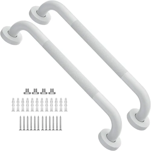 Barra de Agarre Antideslizante para Ducha de 16 Pulgadas Blanco Frotado con Aceite, Barra de Agarre Munzong para Baño, Barra de Equilibrio de Baño