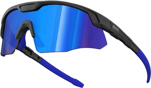 Miniatura 11 de Gafas de sol de béisbol pequeñas envolventes para jóvenes, niños y mujeres, para correr, ciclismo, deportes al aire libre S598 Negro/Amarillo Verde