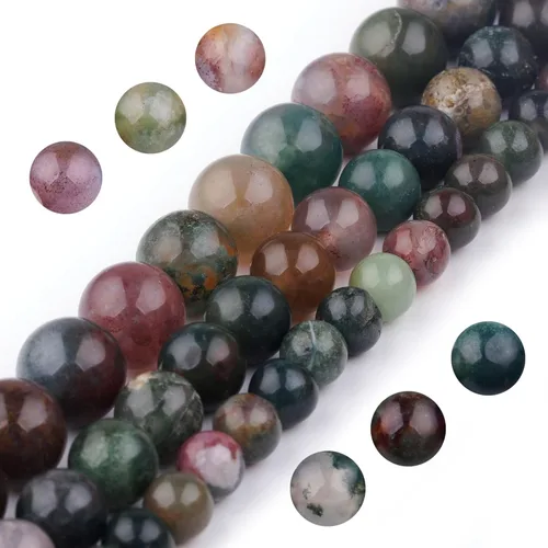 Miniatura 14 de Youngbling Cuentas de piedras preciosas naturales para la fabricación de joyas, cuentas de piedra lisa pulida de jade verde blanco pulido redondo