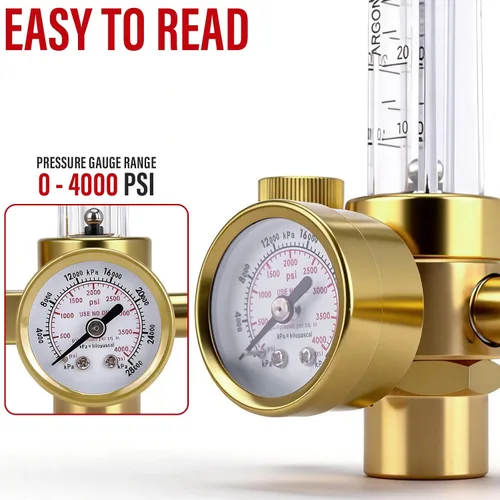 Miniatura 4 de Regulador de argón de CO2 Medidor de flujo de argón Medidor de regulador de gas para soldadura Mig Tig con soldadura de manguera de gas de 10 pies
