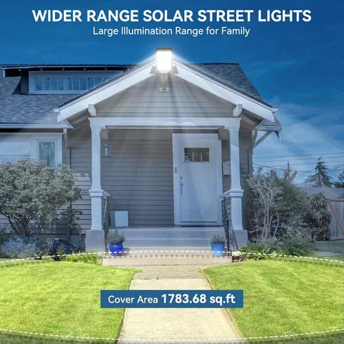 Miniatura 3 de VOOJOY Farolas solares de 9000 W para exteriores, 7000 K, luz solar LED para exteriores, luz de calle del atardecer al amanecer, lámpara LED gran