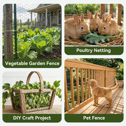 Miniatura 7 de AMAGABELI GARDEN & HOME - Malla metálica de 40 pulgadas x 82 pies, orificios de 1/2 pulgadas, galvanizado después de soldar, malla de alambre, valla