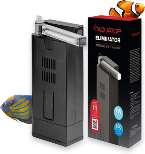 Miniatura 7 de Aquatop Filtro nano sumergible de 5 W, para 10-30 galones, caudal de 66 GPH, para agua cristalina, ideal para uso en agua dulce y salada, SPNANO-UV