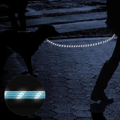 Miniatura 5 de Correa de perro resistente para perros de raza grande, mediana y pequeña, correa de perro reflectante con asa cómoda, correas de cuerda