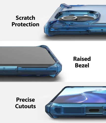 Miniatura 5 de Ringke Fusion-X - Funda compatible con Xiaomi Mi 11, diseño de protección de bordes resistente a los arañazos, color azul espacial Azul (Space Blue)
