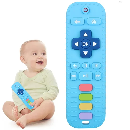 Chuya Mordedores remotos de silicona para bebés, juguetes para dentición para TV, para bebés de 3-6-12-18 meses, juguetes para masticar para aliviar