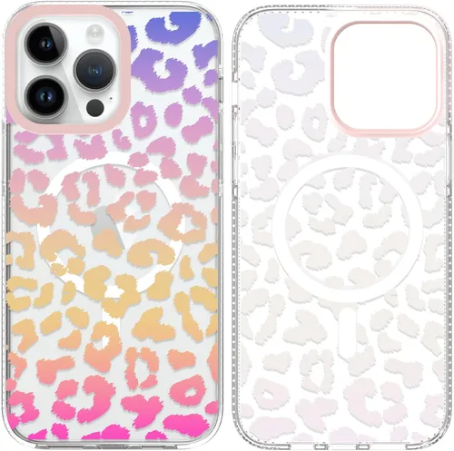 Miniatura 35 de SAKUULO Funda magnética para iPhone 11 Pro Max [Compatible con MagSafe] Patrón de Estampado de Leopardo Gris Claro Funda de Carga Inalámbrica