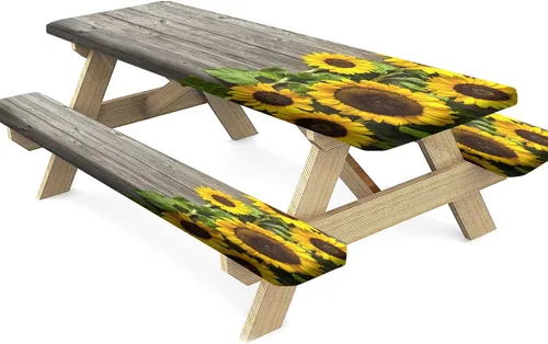 Miniatura 13 de Mantel ajustable para mesa y banco de pícnic de Halloween, diseño de fantasma, impermeable, 28 x 72 pulgadas, juego de 3 piezas, mantel ajustable al