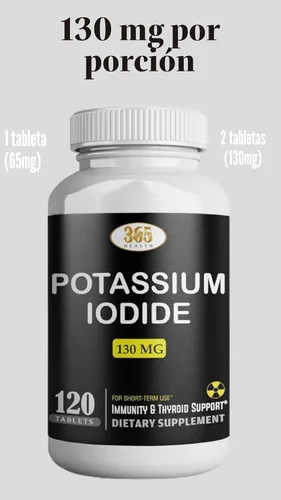 Miniatura 7 de Potasio Yoduro 130 mg - Tabletas de KI - Potasio 130 mg - Píldoras de Yodo de Potasio Fabricadas en EE. UU. YODO Naciente, Yoduro de potasio - 120