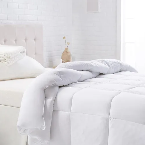 Miniatura 9 de Amazon Basics Edredón alternativo de plumón blanco e relleno de edredón con pestañas en las esquinas, lavable a máquina, tamaño individual