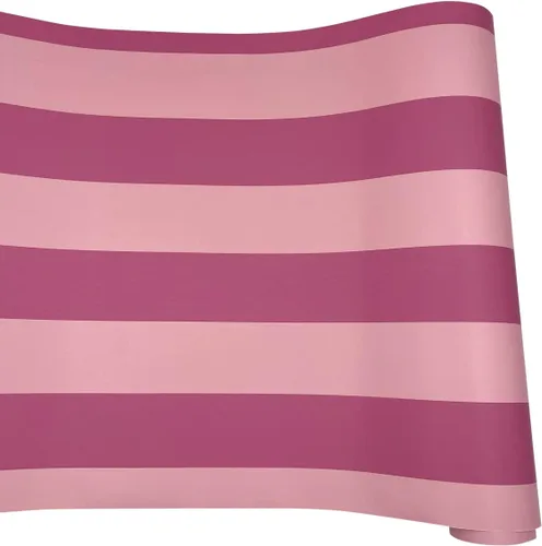 Revestimiento de estantes de rayas rosadas, cubierta de papel para muebles, cajas de almacenamiento para aula escolar, 17.8 pulgadas por 9.8 pies