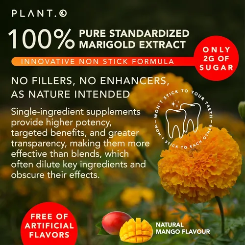 Miniatura 3 de PLANT.O NUTRITION Gomitas de luteína y zeaxantina – Deliciosas vitaminas veganas para la salud ocular clínicamente estudiadas 20 mg de luteína