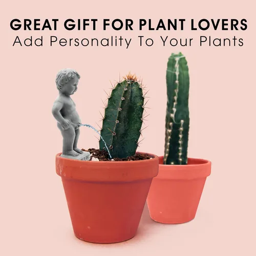 Miniatura 3 de NPW Plant Life - Estatua de estaca de riego automático "Pee My Plants", divertida estaca de riego automático, decoración novedosa para jardín