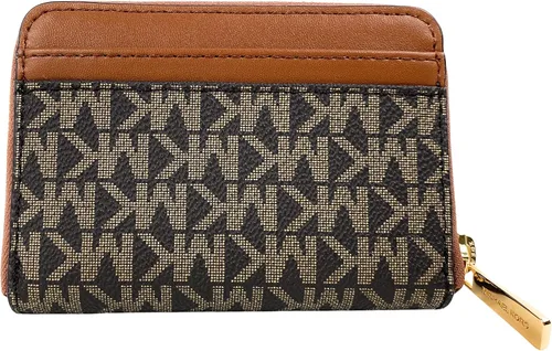 Miniatura 2 de Michael Kors Funda mediana con cremallera alrededor de la tarjeta MarrónOro M