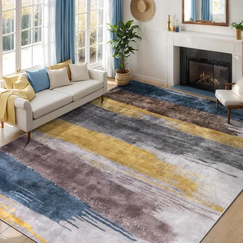 Miniatura 32 de Ciicool Alfombra de pasillo lavable de 2 x 6, alfombra moderna abstracta para pasillo, antideslizante, delgada, ligera, con estampado gris marino