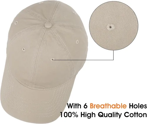 Miniatura 5 de Crazy Era Gorra de béisbol unisex de algodón liso en blanco para papá, ajustable, estilo vintage