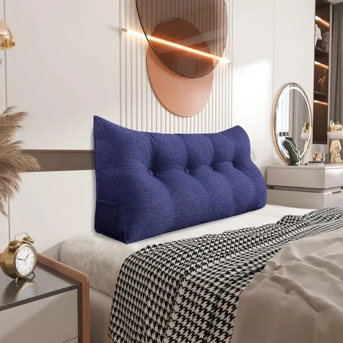 Miniatura 25 de Almohada de cuña pequeña para cabecero; almohada para leer, para sentarse en la cama, almohada triangular de respaldo para adultos, almohada
