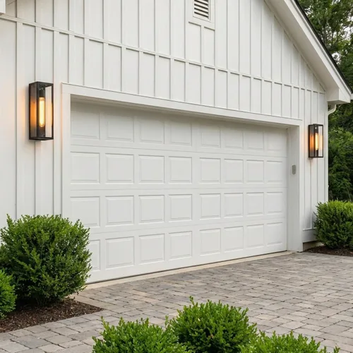 Miniatura 3 de Paquete de 2 lámparas de pared grandes para exteriores, luces de porche antioxidantes con vidrio templado, accesorios de iluminación exterior negros