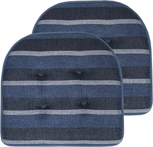 Miniatura 89 de Sweet Home Collection - Cojín de espuma viscoelástica para silla con capitoné, antideslizante, parte trasera de goma, en forma de U, 17 x 16 Piel