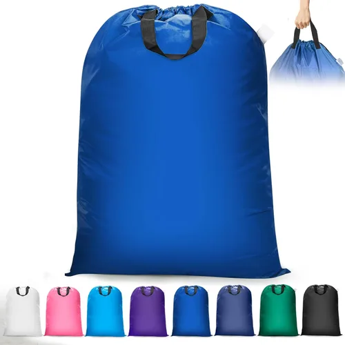 Miniatura 10 de Isink Bolsa de lavandería extra grande con asas, resistente, bolsa de lavandería de viaje para ropa sucia, 28 x 40 pulgadas (negro)