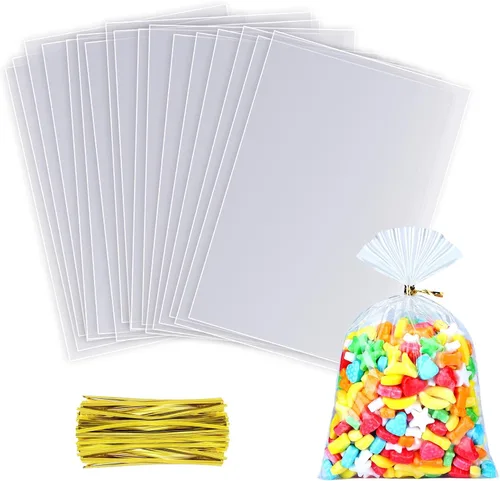 Miniatura 14 de 20 bolsas de celofán de celofán de 14 x 18 pulgadas, transparentes y planas para envolver regalos, panadería, galletas, dulces, postres, cestas