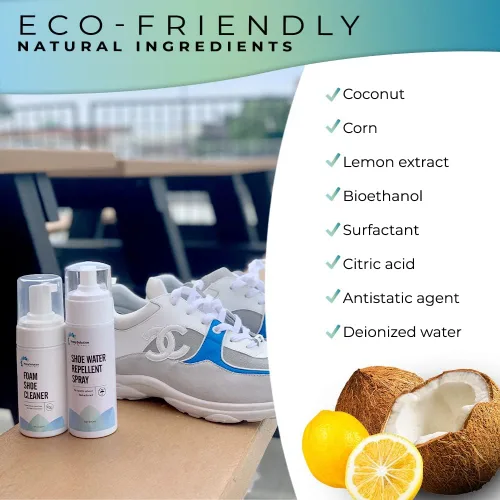 Miniatura 4 de EZSolution - Kit de limpieza de zapatos, solución de limpieza de espuma 2 en 1 y protector repelente de manchas para zapatos de gamuza, nubuck