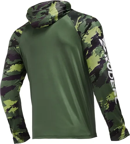 Miniatura 4 de Rodeel Camiseta de manga larga con capucha para hombre, ajuste holgado, con ventilación y protección solar UPF 50