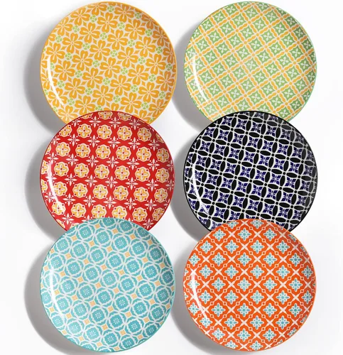 Miniatura 9 de Metahom Platos de cerámica de 10 pulgadas, juego de platos de porcelana azul y blanca, platos para servir pasta, panqueques, carne, ensalada, juego