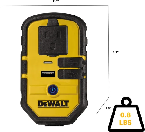 Miniatura 4 de Inversor de corriente DeWalt DXAEPI140 de 140 W con dos puertos USB: de 12 V de CC a 120 V de CA