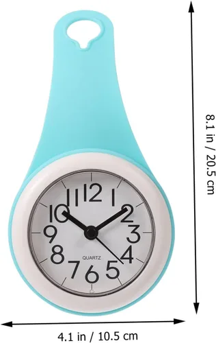 Miniatura 5 de Cabilock Reloj de pared con ventosa para baño, cocina, fácil instalación, gancho de ventosa, mango curvado para uso versátil, marcas de movimiento